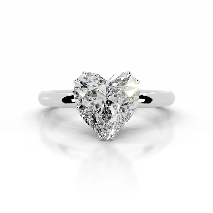 2 carat heart shape lab grown diamond solitaire engagement ring in platinum