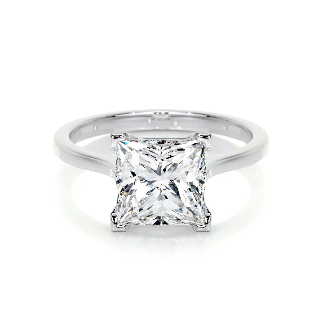 2 carat princess cut lab grown diamond solitaire engagement ring in platinum