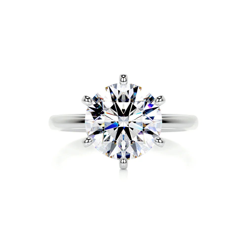 round brilliant lab grown diamond engagement ring in white gold