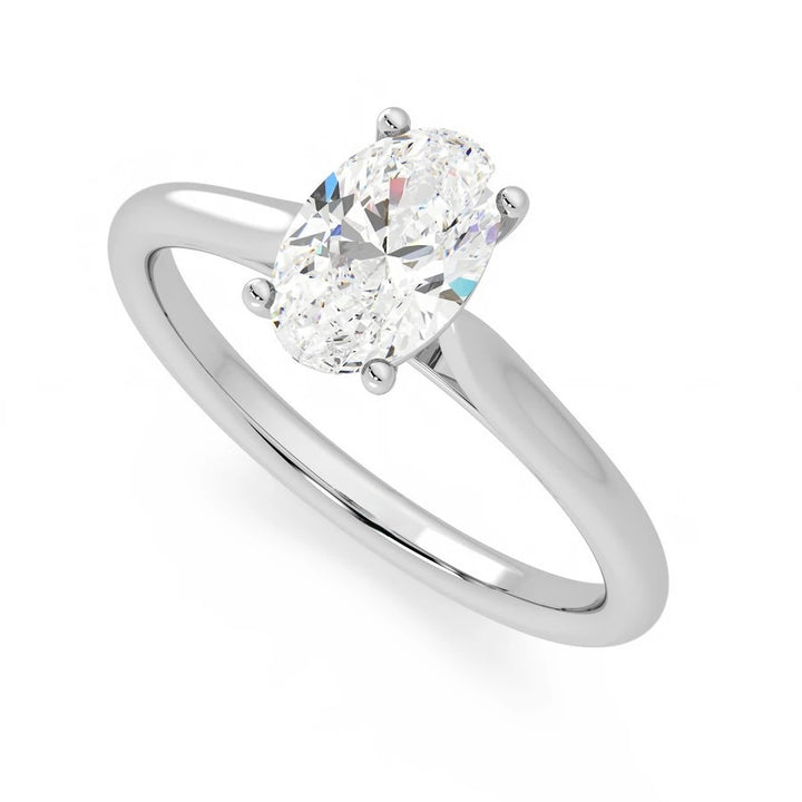 Oval cut natural diamond solitaire engagement ring New Zealand