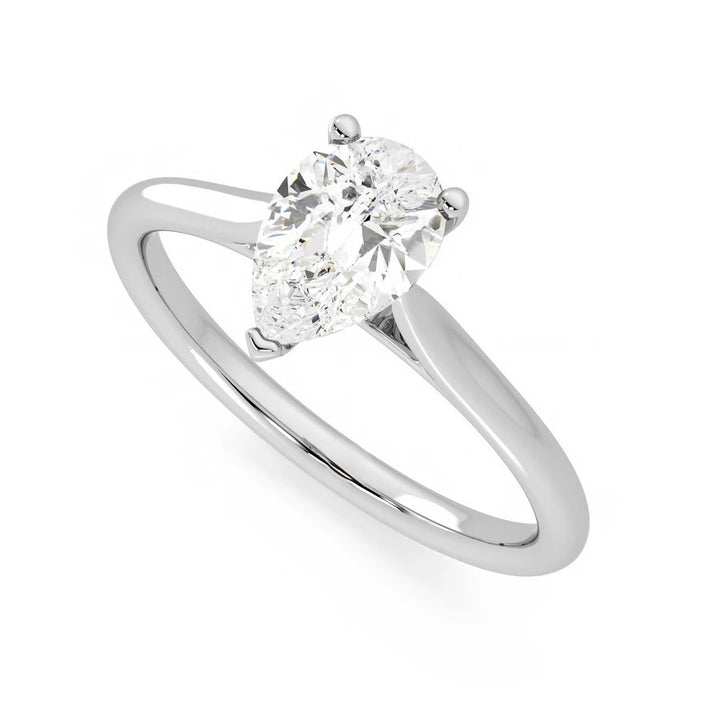 pear cut natural diamond solitaire engagement ring New Zealand