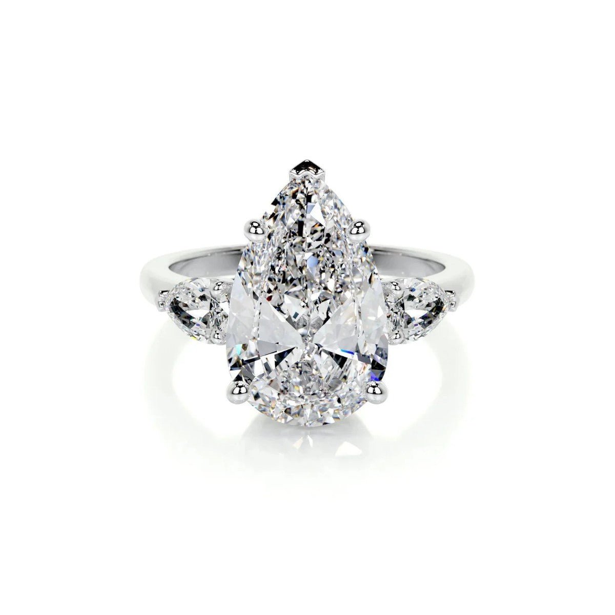 5 Carat Pear Three Stone Diamond Engagement Ring - Raphana Jewellery