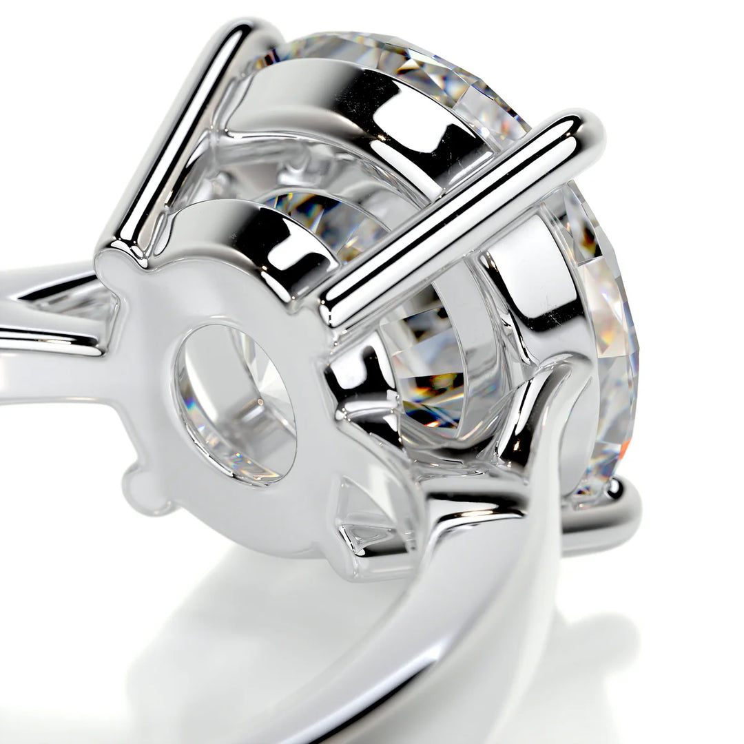 5 Ct Round Solitaire Engagement Ring – 18K Gold & Platinum