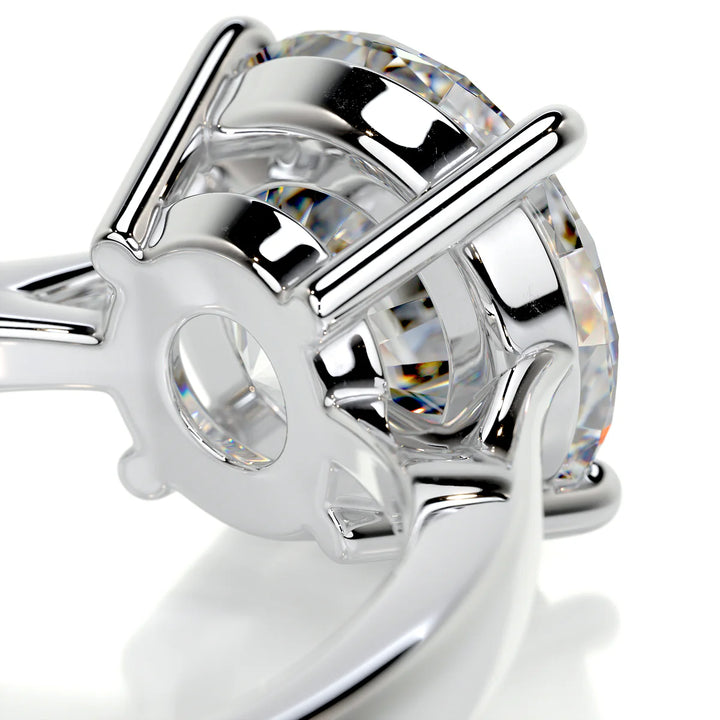 5 Ct Round Solitaire Engagement Ring – 18K Gold & Platinum