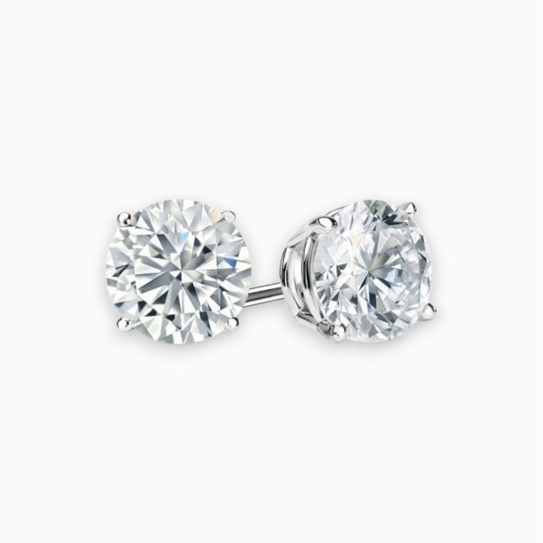2 carat diamond stud earrings in 18K white gold Auckland