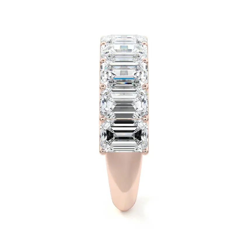 Half Eternity Emerald Cut Wedding Band - Raphana Jewellery