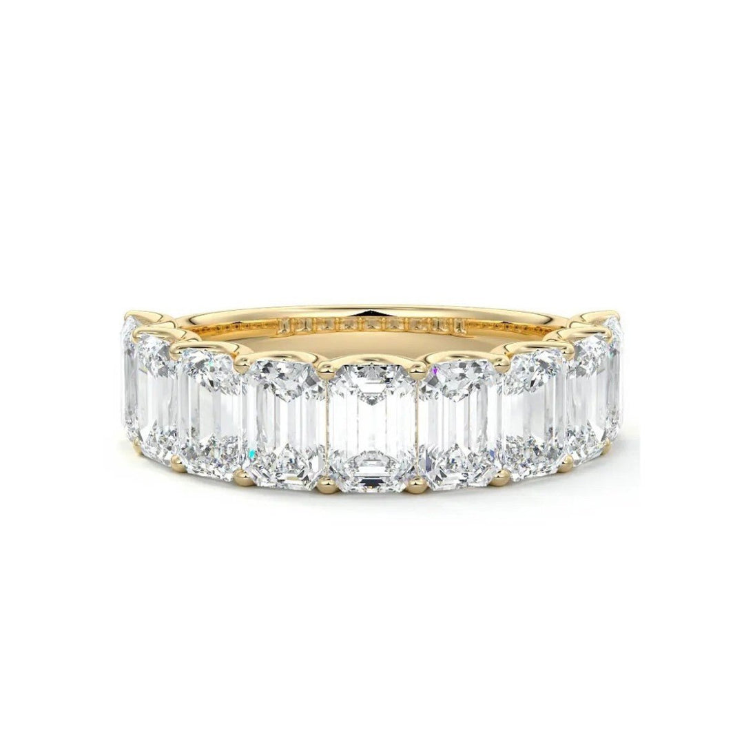 Half Eternity Emerald Cut Wedding Band - Raphana Jewellery