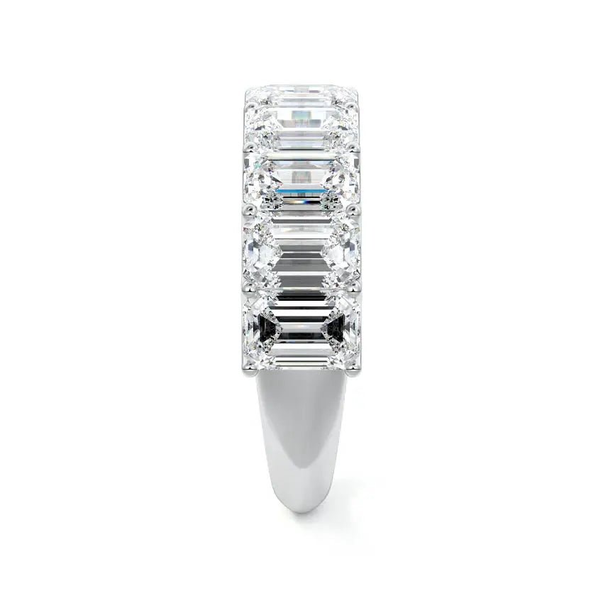 Half Eternity Emerald Cut Wedding Band - Raphana Jewellery