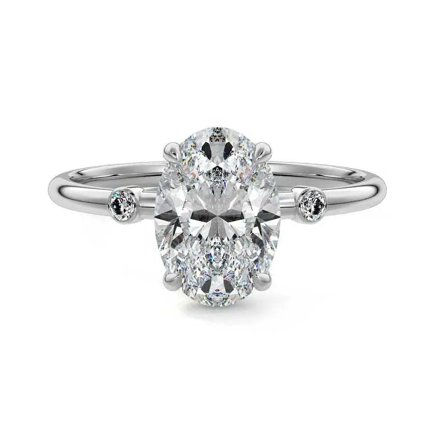 Oval Cut Engagement Unique Design - Raphana Jewellery