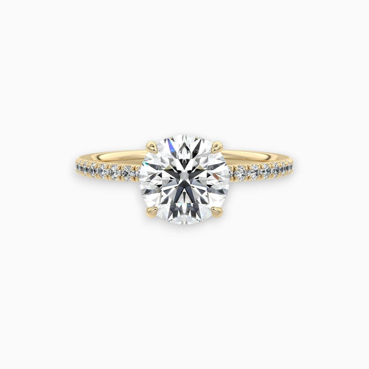 Natural diamond pavé round brilliant engagement ring Auckland