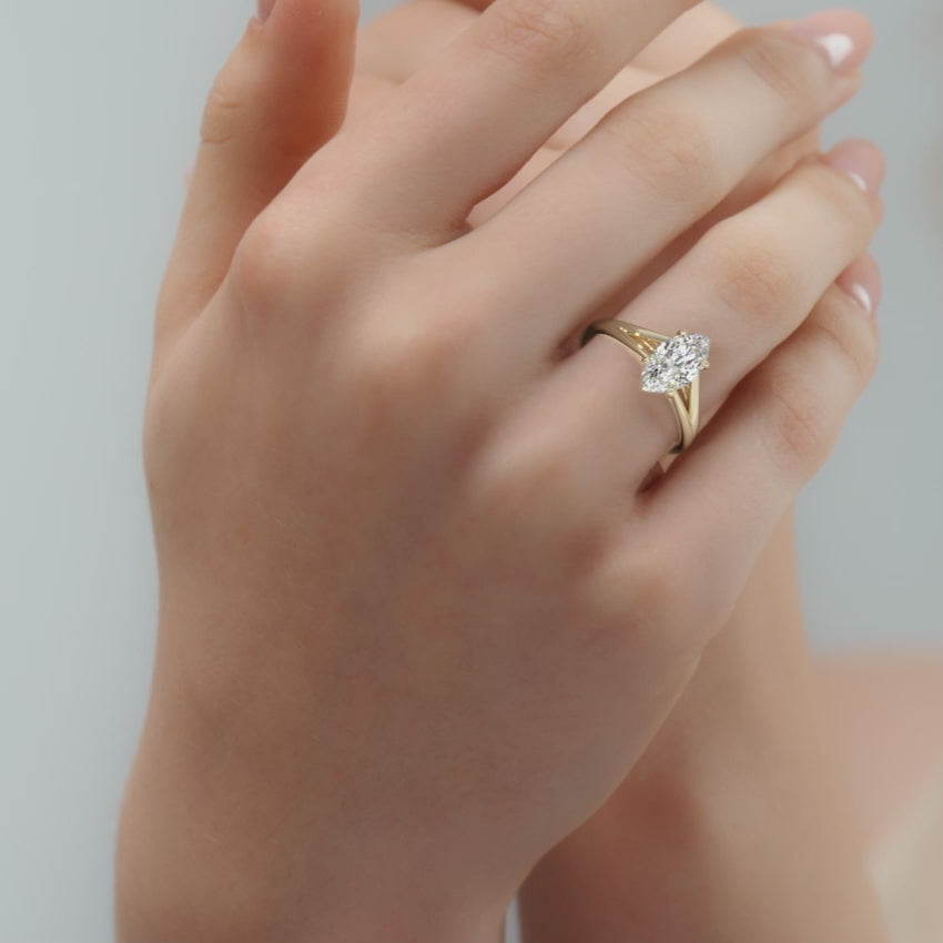 Unique Marquise Cut Engagement Rings 18K Yellow