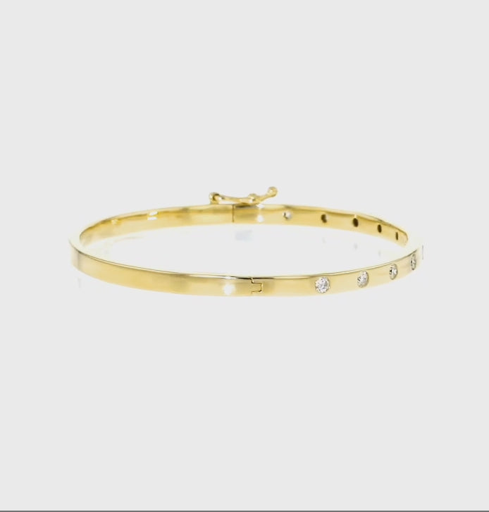 Natural Diamond Bangle Bracelet – 11 Stones
