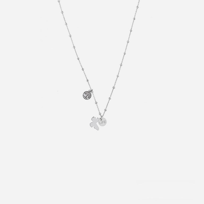 Silver World Necklace W/ Pendant - Raphana Jewellery