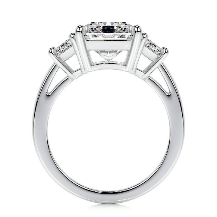 Three Stone Radiant Cut Diamond Engagement Ring - Raphana Jewellery