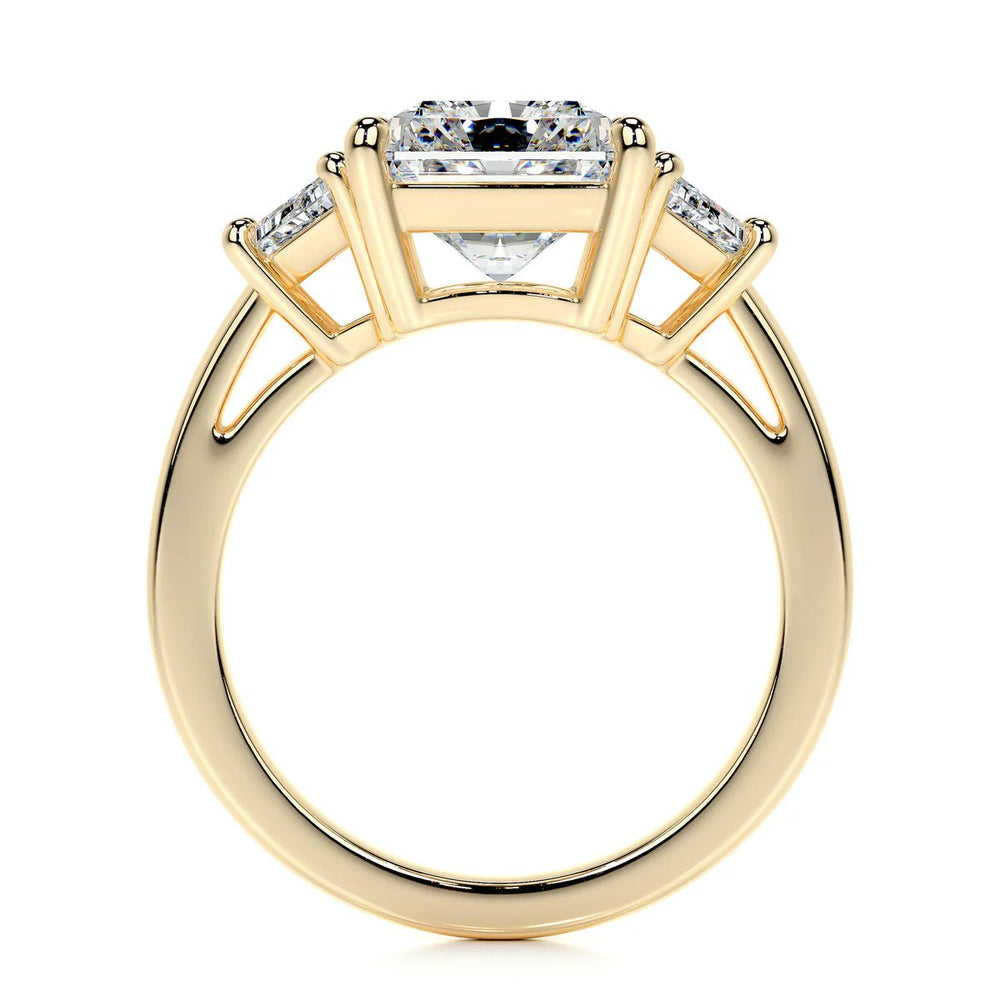 Three Stone Radiant Cut Diamond Engagement Ring - Raphana Jewellery
