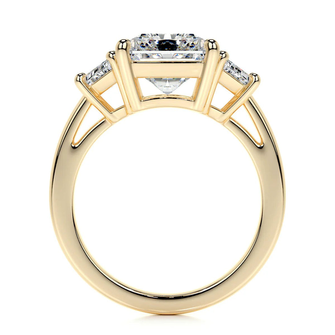 Three Stone Radiant Cut Diamond Engagement Ring - Raphana Jewellery