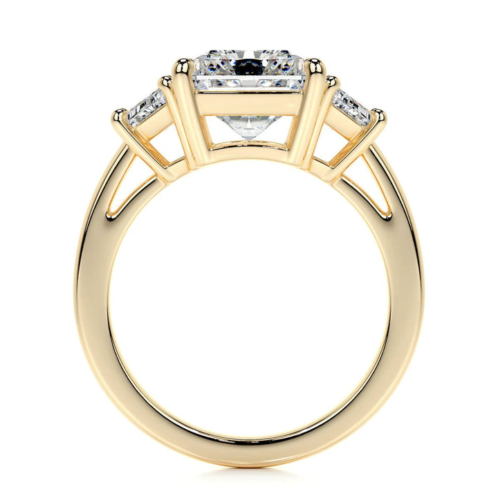 Three Stone Radiant Cut Diamond Engagement Ring - Raphana Jewellery