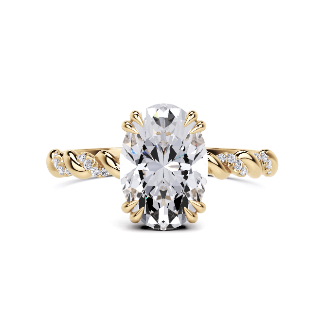 Twisted Band Pave One of a Kind Engagement Ring - Raphana Jewellery