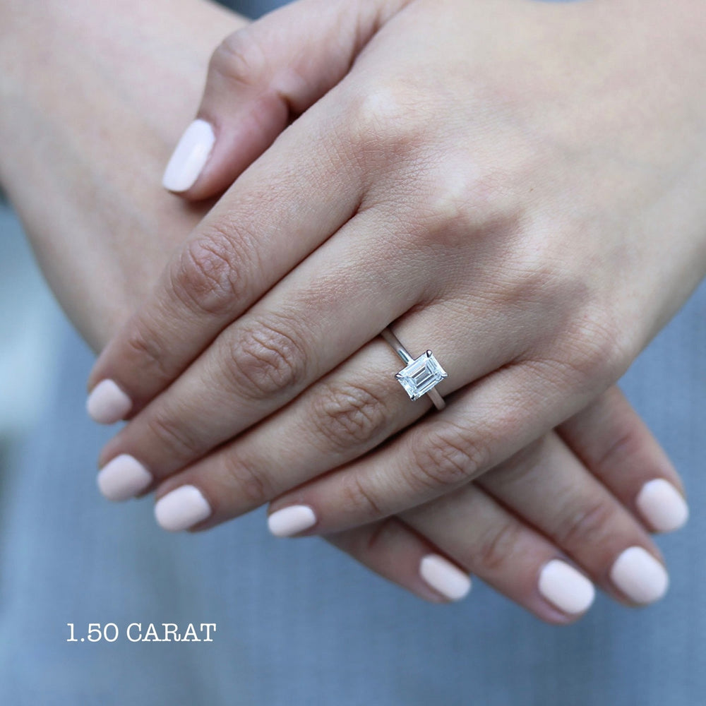1.5 Doha Emerald Solitaire Engagement Ring - Raphana Jewellery