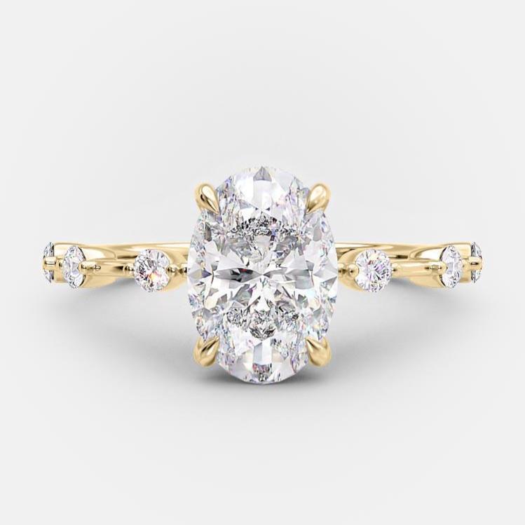 1.50 CT Ruth Oval Cut Unique Engagement Ring - Raphana Jewellery