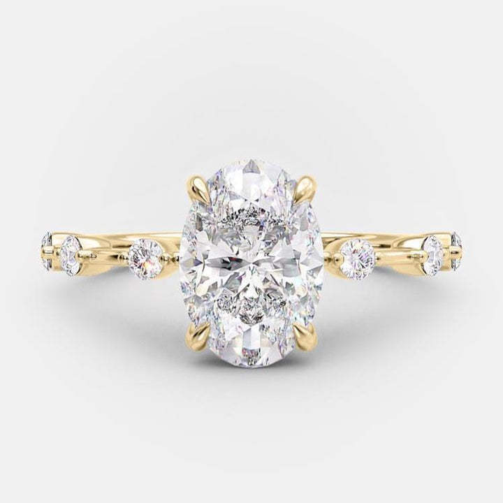 1.50 CT Ruth Oval Cut Unique Engagement Ring - Raphana Jewellery