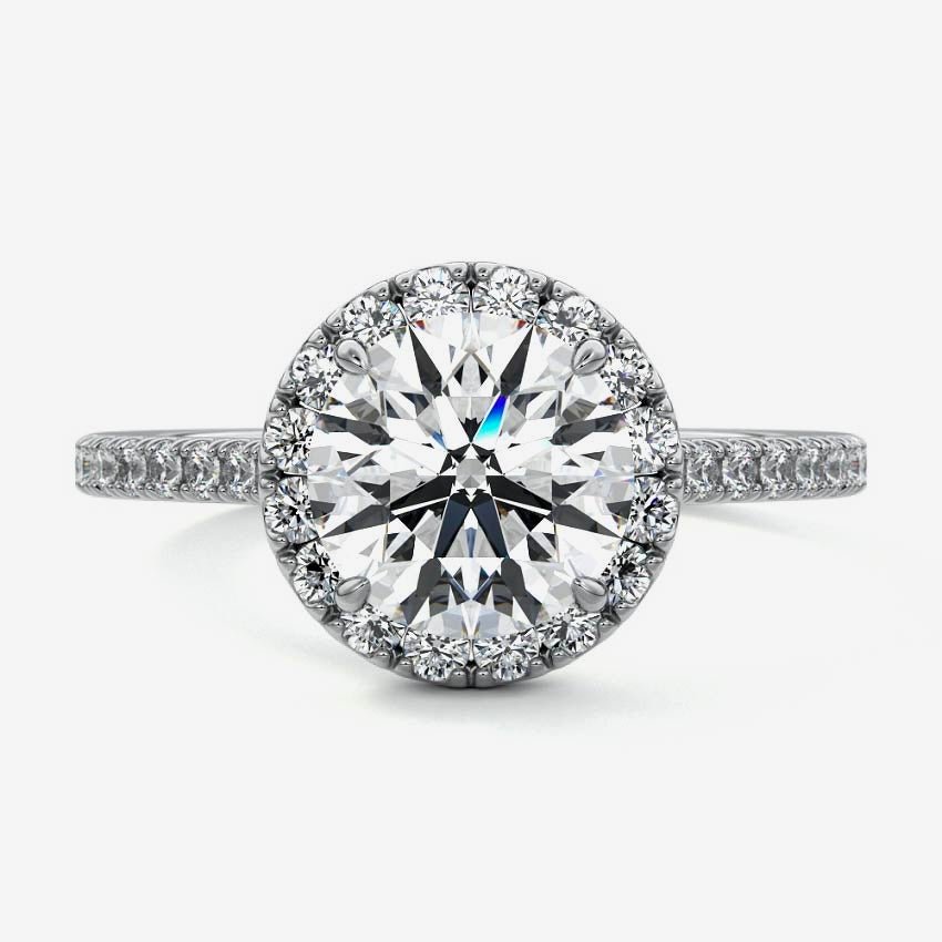 1.5CT Elisabeth Round Halo Lab-Grown Engagement Ring - Raphana Jewellery