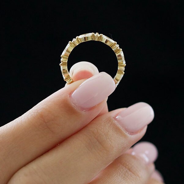 1CT Eloise Diamond Moissanite Wedding Band - Raphana Jewellery
