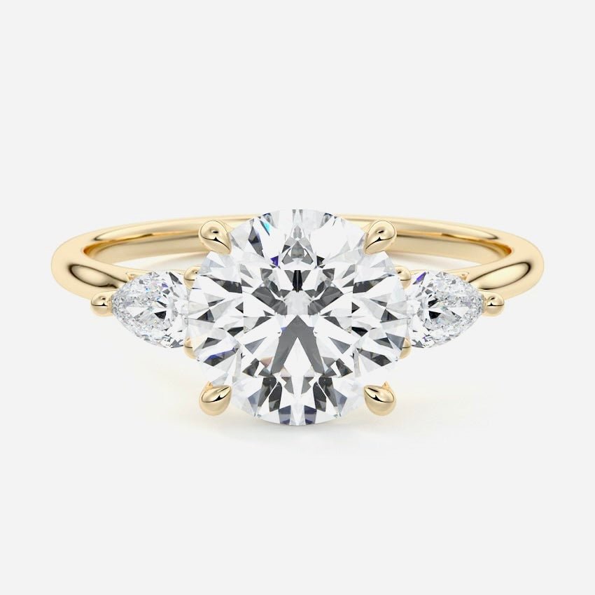 2 CT Michaela Hills Three-Stone Engagement Rings - Raphana Jewellery