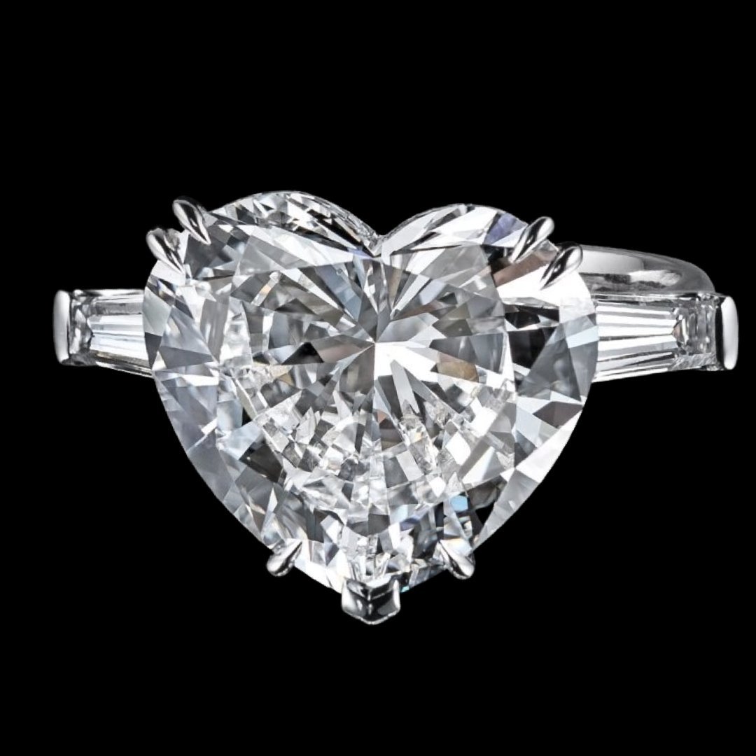 5 Carat Heart Shape 3 stone Engagement Ring - Raphana Jewellery