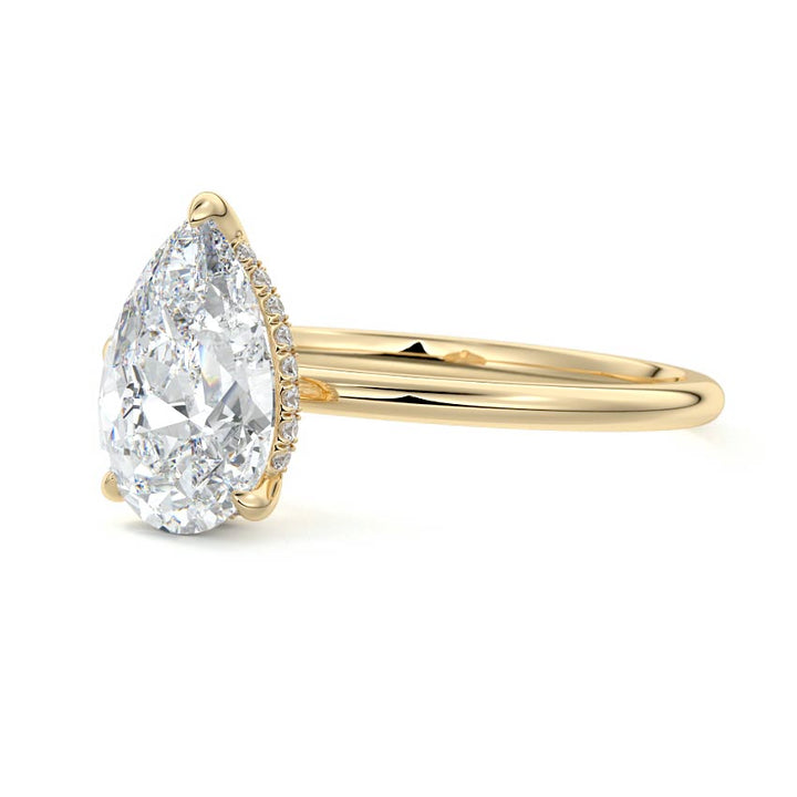 Elsa Pear Lab Grown Solitaire Engagement Ring - Raphana Jewellery