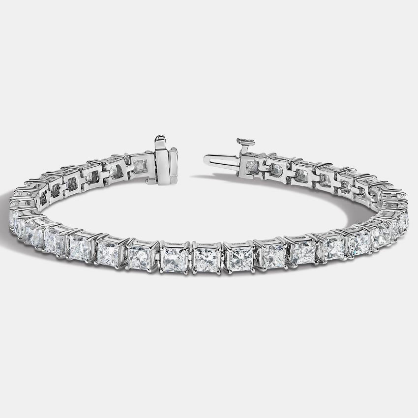 Mia 9.60 CT Princess Cut Diamond Tennis Bracelet - Raphana Jewellery