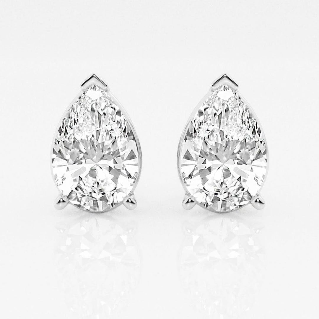 Mia Pear Stud Diamond Earrings - Raphana Jewellery