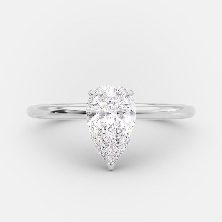Nora Pear Lab Grown Solitaire Engagement Ring - Raphana Jewellery