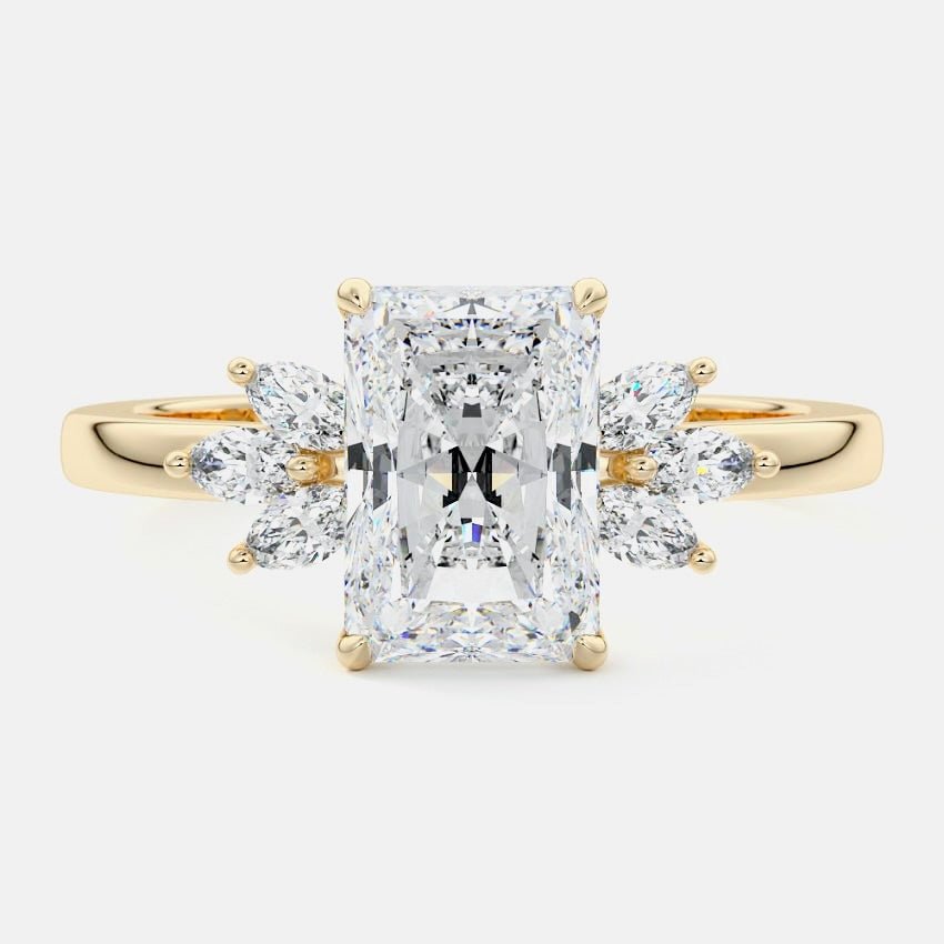 Ophelia Emerald Solitaire Engagement Ring - Raphana Jewellery