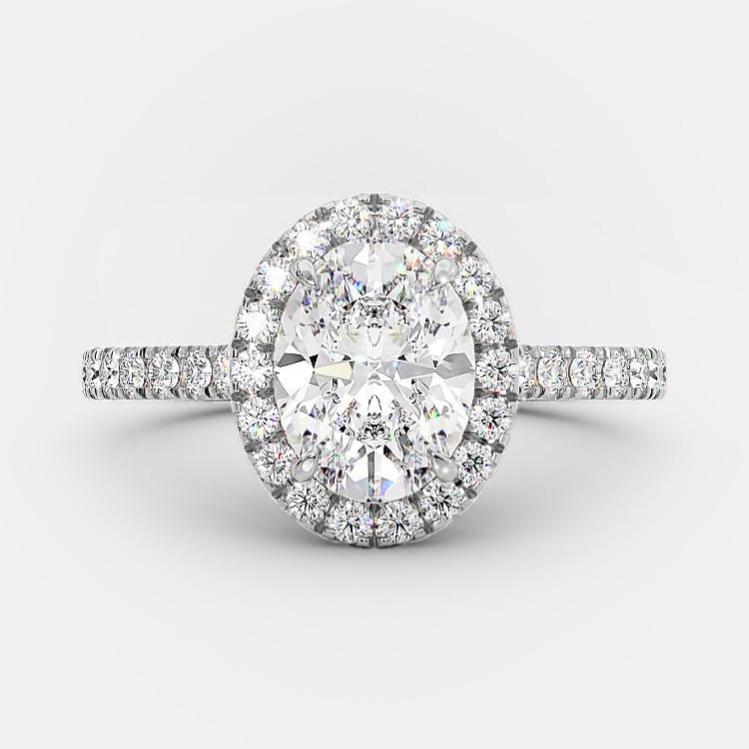 Penelope Oval Lab-Grown Halo Engagement Ring - Raphana Jewellery